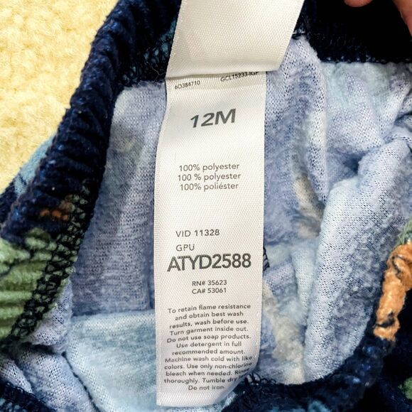 Carter's Just One You Baby Boy's Dinosaur Flannel Pajama Set Size 12m - Picture 9 of 10